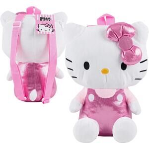 Fast Forward Sanrio 20" Metallic Hello Kitty Plush Backpack NWT
